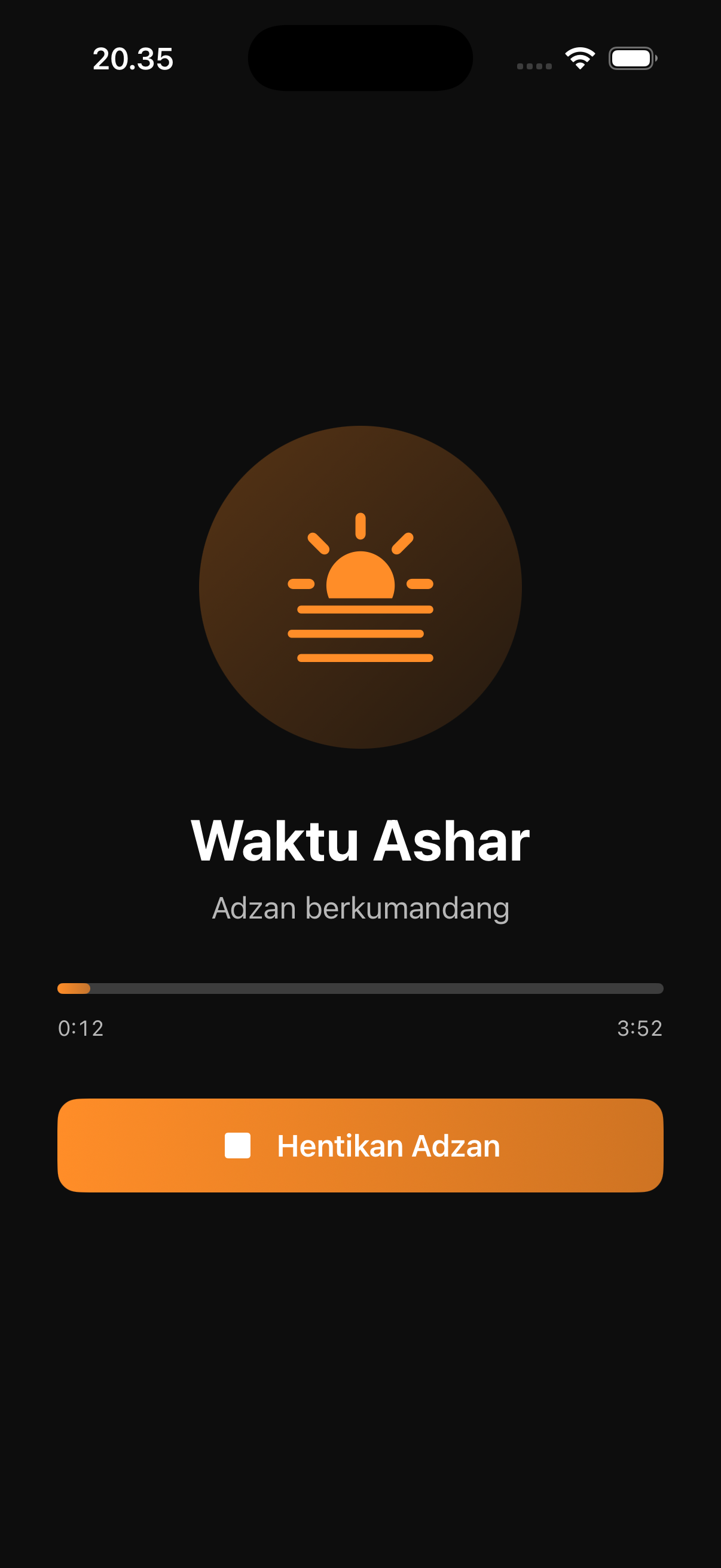 Tampilan Waktu Sholat